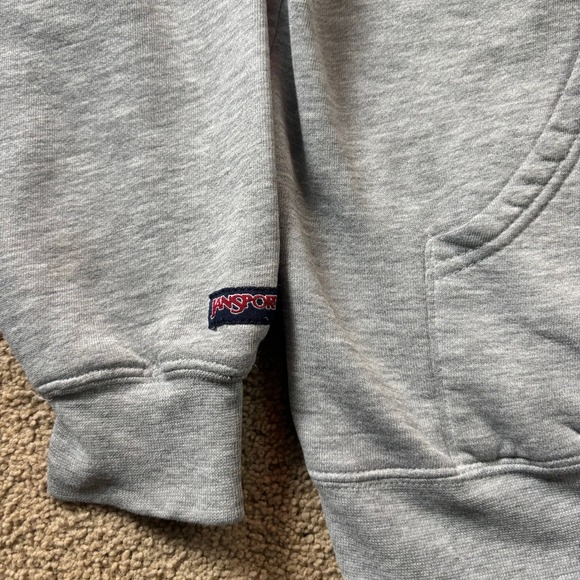 Vintage JanSport Pittsburg Hoodie Mens Small Gray Location Y2K Collegiate - Picture 3 of 10